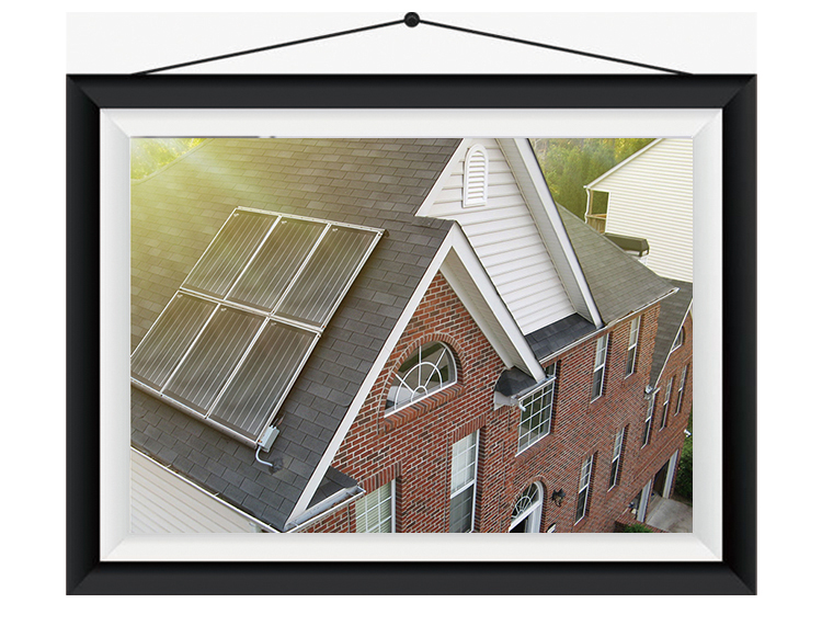 太阳能热水工程-别墅斜屋顶太阳能热水